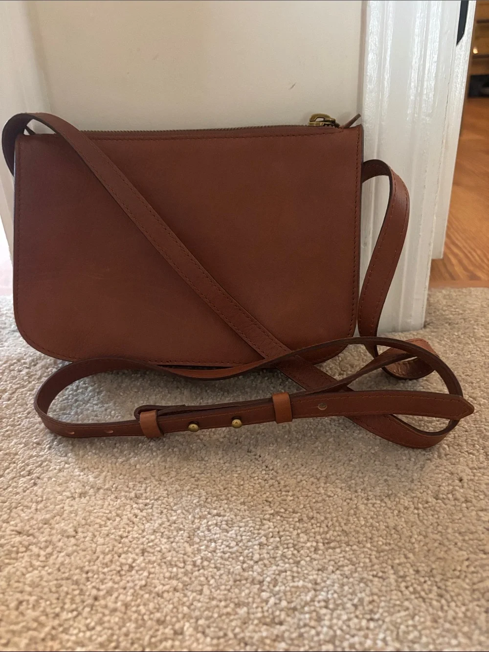 Madewell Cognac Leather Crossbody Bag - Picture 1 of 5